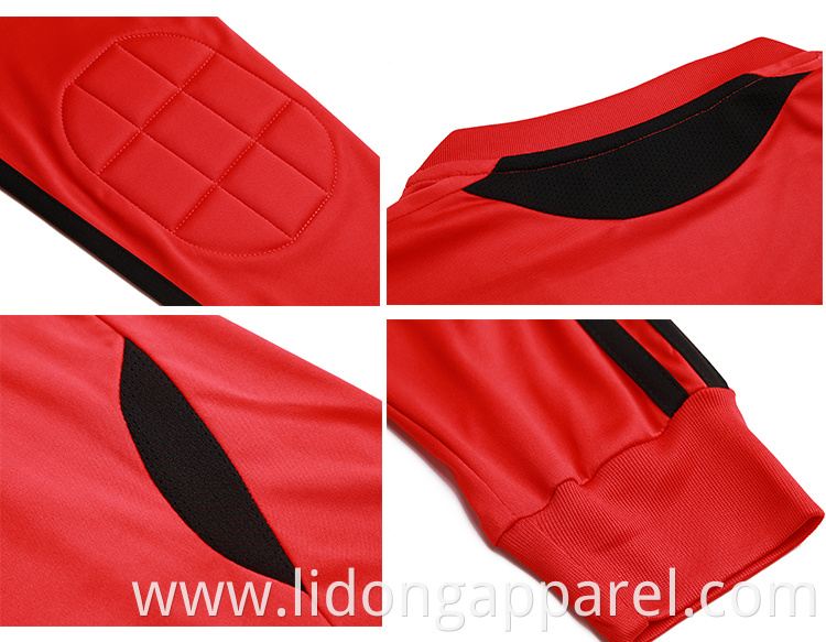 Wholesale 100% Polyester Custom blank long sleeve goalkeeper soccer jersey